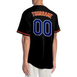 Custom Black Royal-Orange Authentic Baseball Jersey Custom Black Royal-Orange Authentic Baseball Jersey