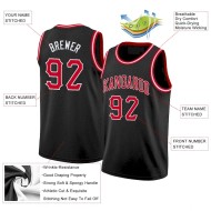 Custom Black Red-White Round Neck Rib-Knit Basketball Jersey Custom Black Red-White Round Neck Rib-Knit Basketball Jersey
