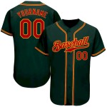 Custom Green Red-Gold Authentic Baseball Jersey Custom Green Red-Gold Authentic Baseball Jersey