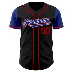 Custom Black Royal-Red Authentic Two Tone Baseball Jersey Custom Black Royal-Red Authentic Two Tone Baseball Jersey