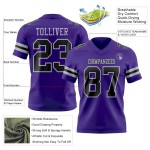 Custom Purple Black-Gray Mesh Authentic Football Jersey Custom Purple Black-Gray Mesh Authentic Football Jersey