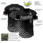 Custom Black White 3D Pattern Design Leopard Print Fade Fashion Authentic Baseball Jersey Custom Black White 3D Pattern Design Leopard Print Fade Fashion Authentic Baseball Jersey