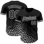Custom Black White 3D Pattern Design Leopard Print Fade Fashion Authentic Baseball Jersey Custom Black White 3D Pattern Design Leopard Print Fade Fashion Authentic Baseball Jersey