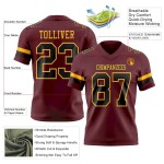 Custom Burgundy Black-Gold Mesh Authentic Football Jersey Custom Burgundy Black-Gold Mesh Authentic Football Jersey