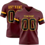 Custom Burgundy Black-Gold Mesh Authentic Football Jersey Custom Burgundy Black-Gold Mesh Authentic Football Jersey