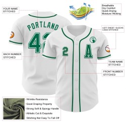 Custom White Kelly Green Authentic Baseball Jersey Custom White Kelly Green Authentic Baseball Jersey